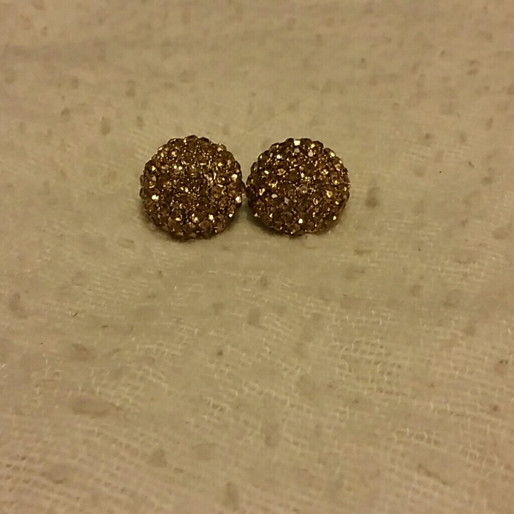 Beautiful large gold diamond earrings