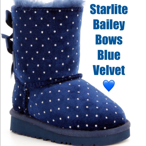 Limited Edition Beautiful UGG Blue Velvet Boot - Picture 2 of 6