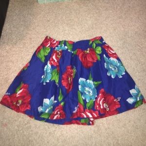 Large Floral Print Hollister Mini Skirt