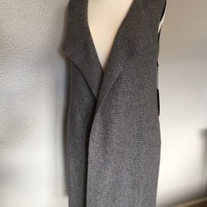 TAHARI Pure Luxe Cashmere Grey Duster, size M