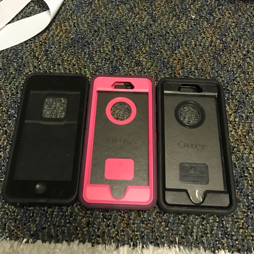 Two NEVER used otterboxes and one used Lifeproof