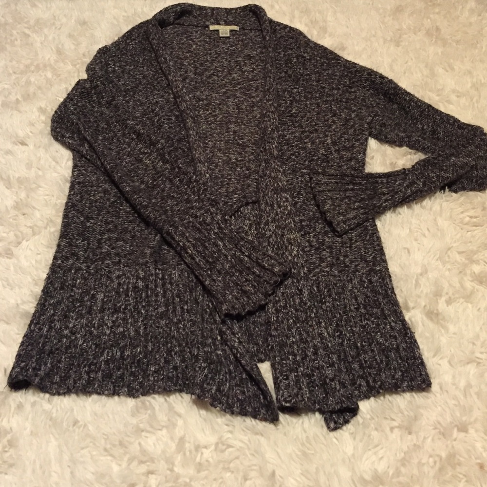 gray cardigan