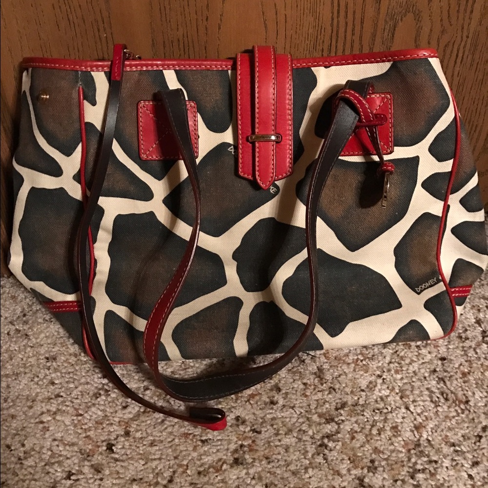 Dooney and Burke Giraffe print tote bag