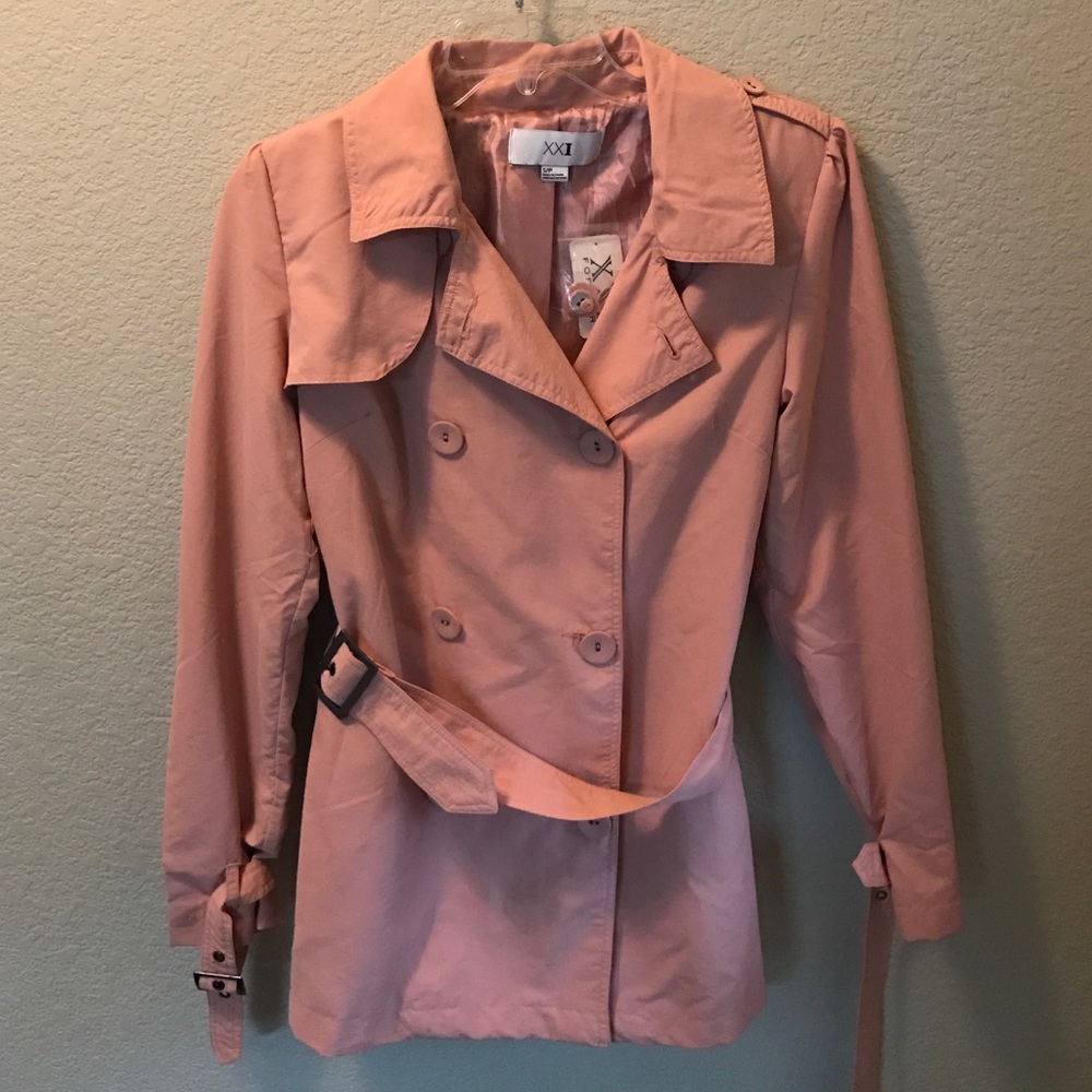 Pink Light Trench Coat