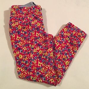 Ralph Lauren floral print corduroy pants.