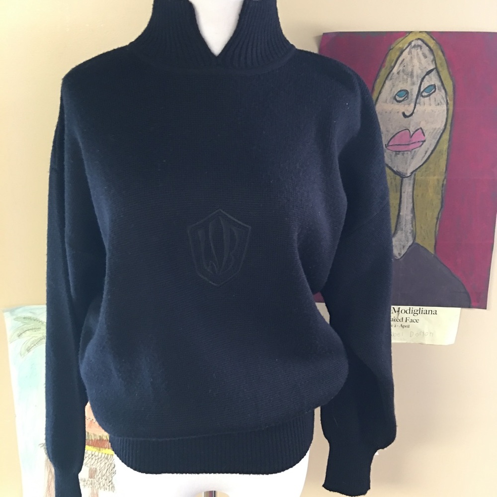 Bogner Black Mock Turtle Pullover Sweater