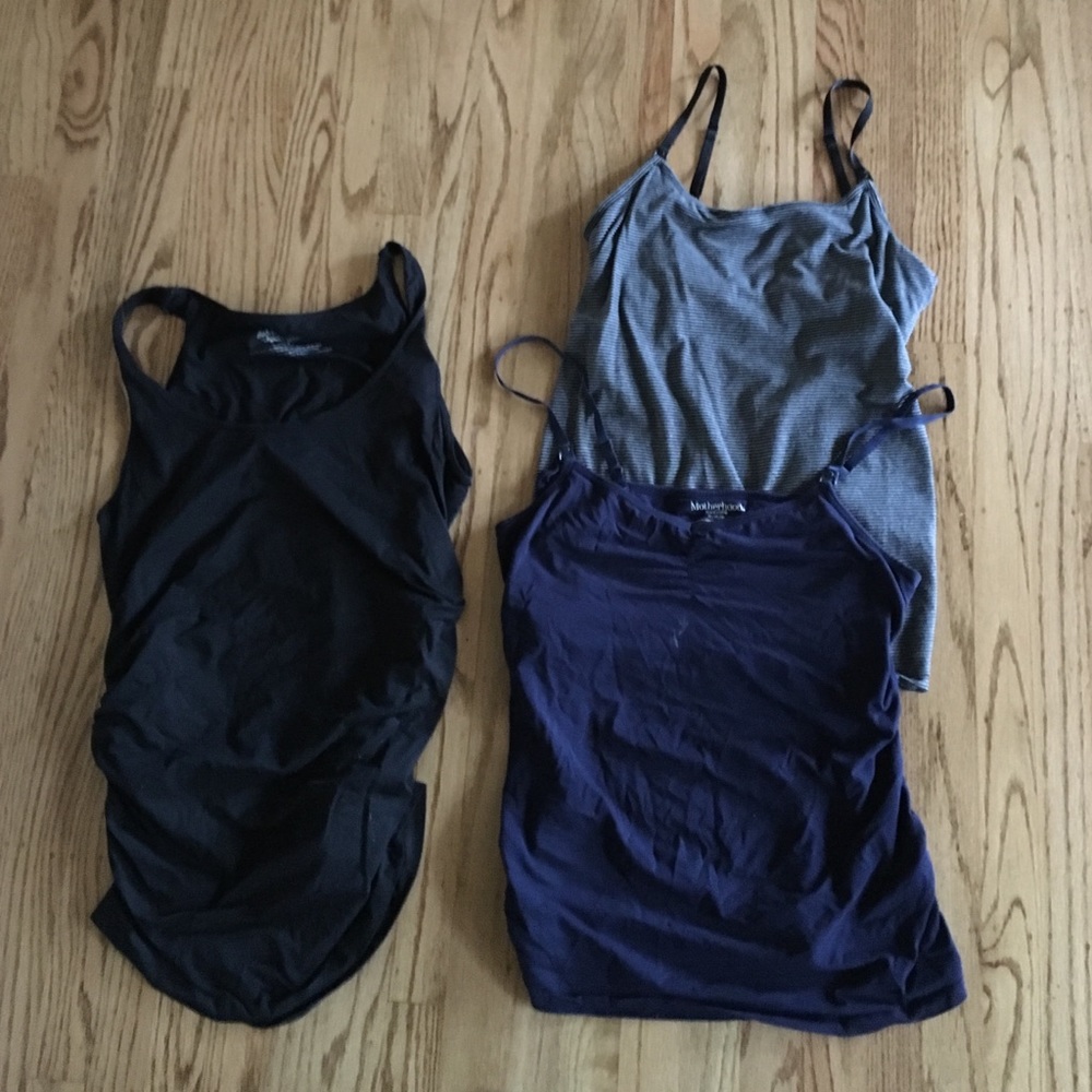 Two medium nursing tops and one L/XL tank