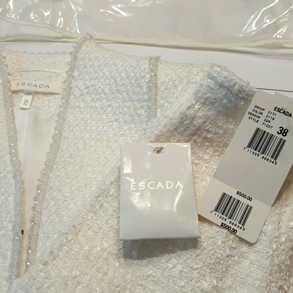 NEW! Escada White Jacket and Skirt Size 38 - Picture 4 of 4