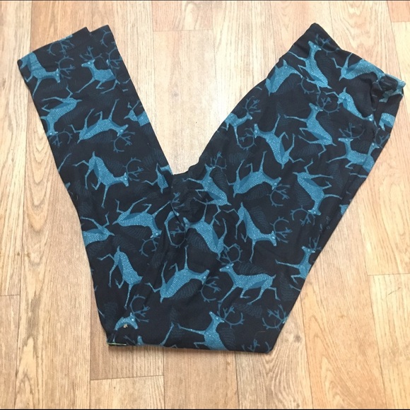 -SOLD-OS LuLaRoe Deer Leggings - Picture 1 of 3