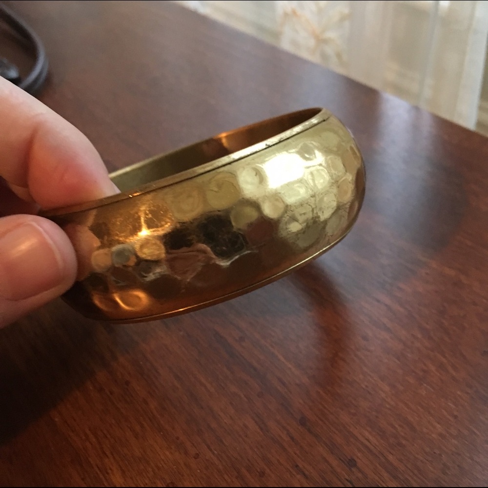 Gold Hammered Bangle