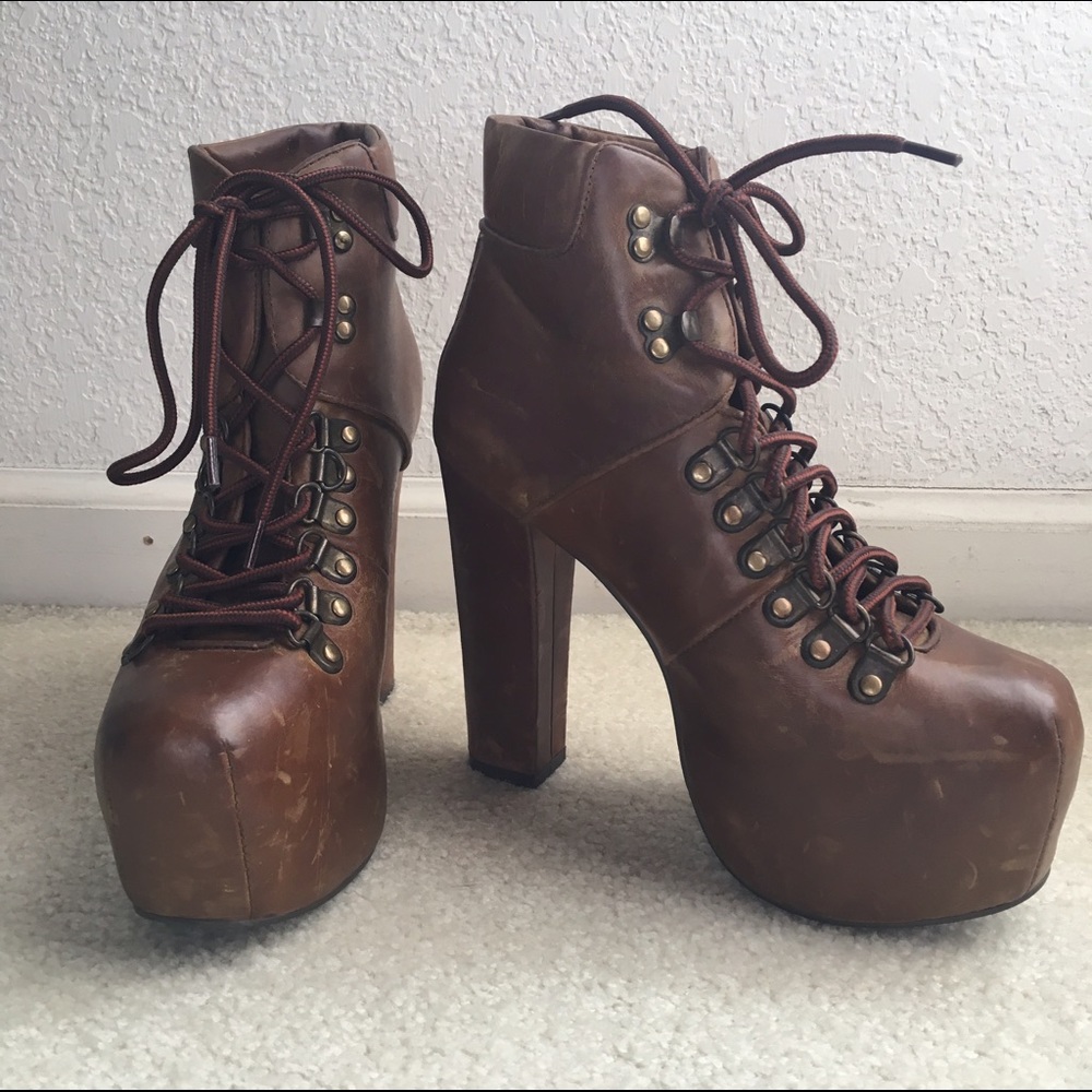 Jeffrey Campbell Distressed Leather Boots