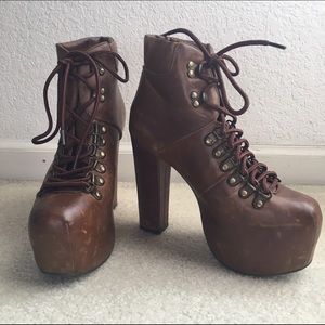 Jeffrey Campbell Distressed Leather Boots