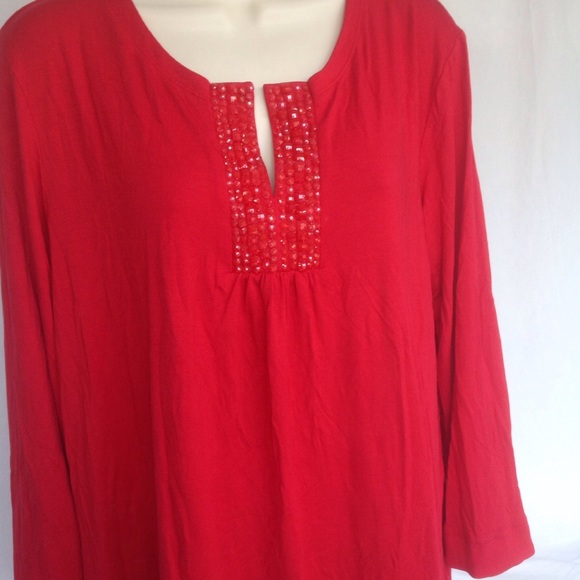 Sequins Red Top - Picture 2 of 4