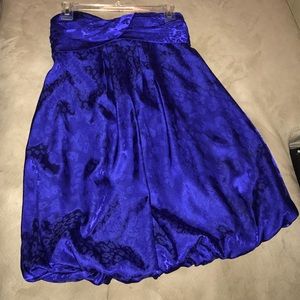 Strapless gorgeous blue mini dress