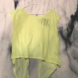 Victoria's Secret Bright Yellow Cropped Shirt