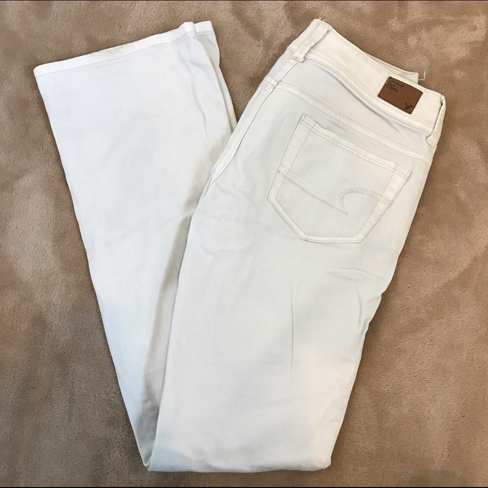 American Eagle White Bootcut Jeans