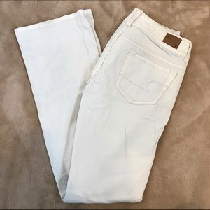 American Eagle White Bootcut Jeans