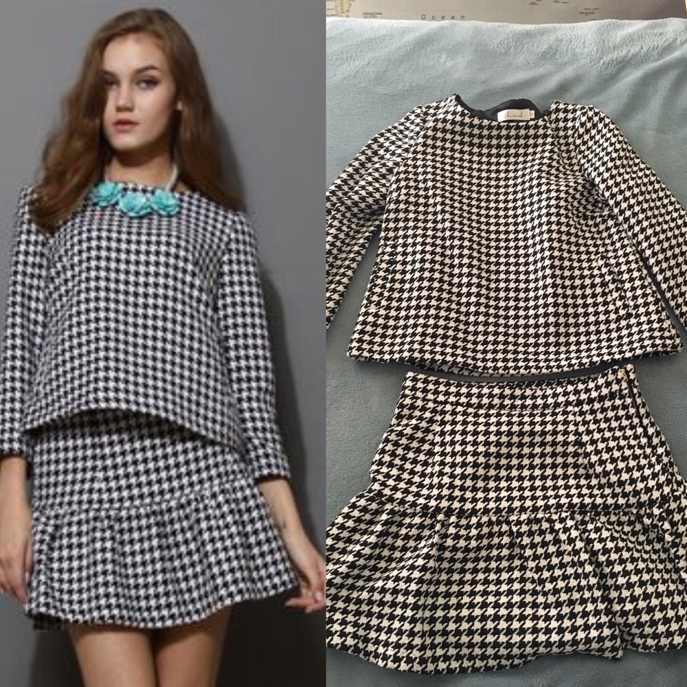 Houndstooth classic dress set