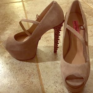 Betsey Johnson peep toe Mary Janes.