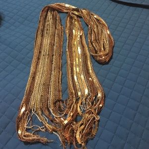 Gold sequin scarf