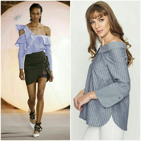 Off the shoulder button down shirt - Picture 3 of 5