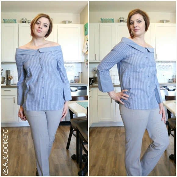 Off the shoulder button down shirt - Picture 2 of 5