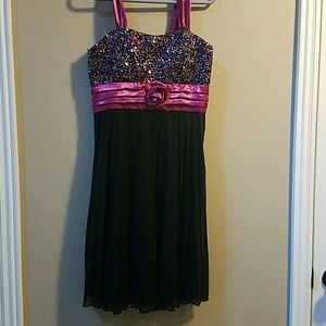 Black and pink dress