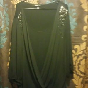 Black one piece sheer blouse