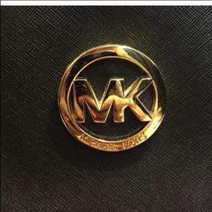 MK BLACK TOTE WITH GOLD ACCENT