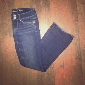 American Eagle dark wash bootcut jeans size2 short