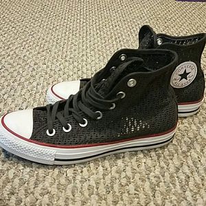 Gray mesh converse chuck taylors