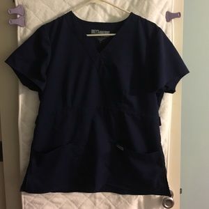 Greys anatomy navy scrub top