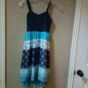 Blue and black dress