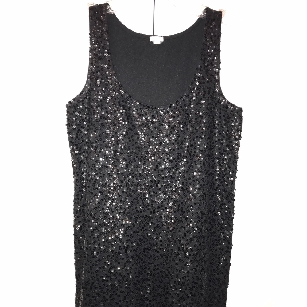EUC J. Crew Sequin Tank Top/Cami in Black, size XS