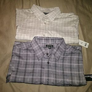 Two mens size large button down shirts