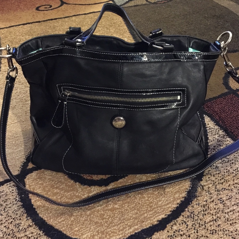 Large leather coach bag