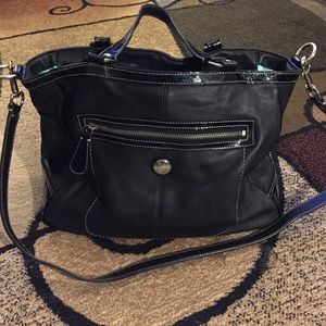Large leather coach bag