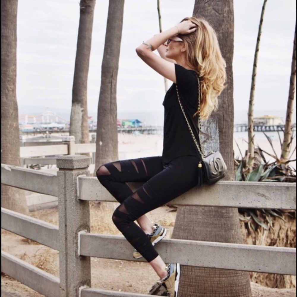 NWT💕Lululemon Tech Mesh Bandage Yoga Blk Legging - Picture 7 of 8