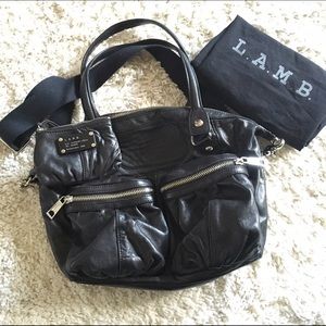 L.A.M.B. Purse with attached coin purse, black