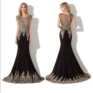 Prom dress, elegant dress, long, train