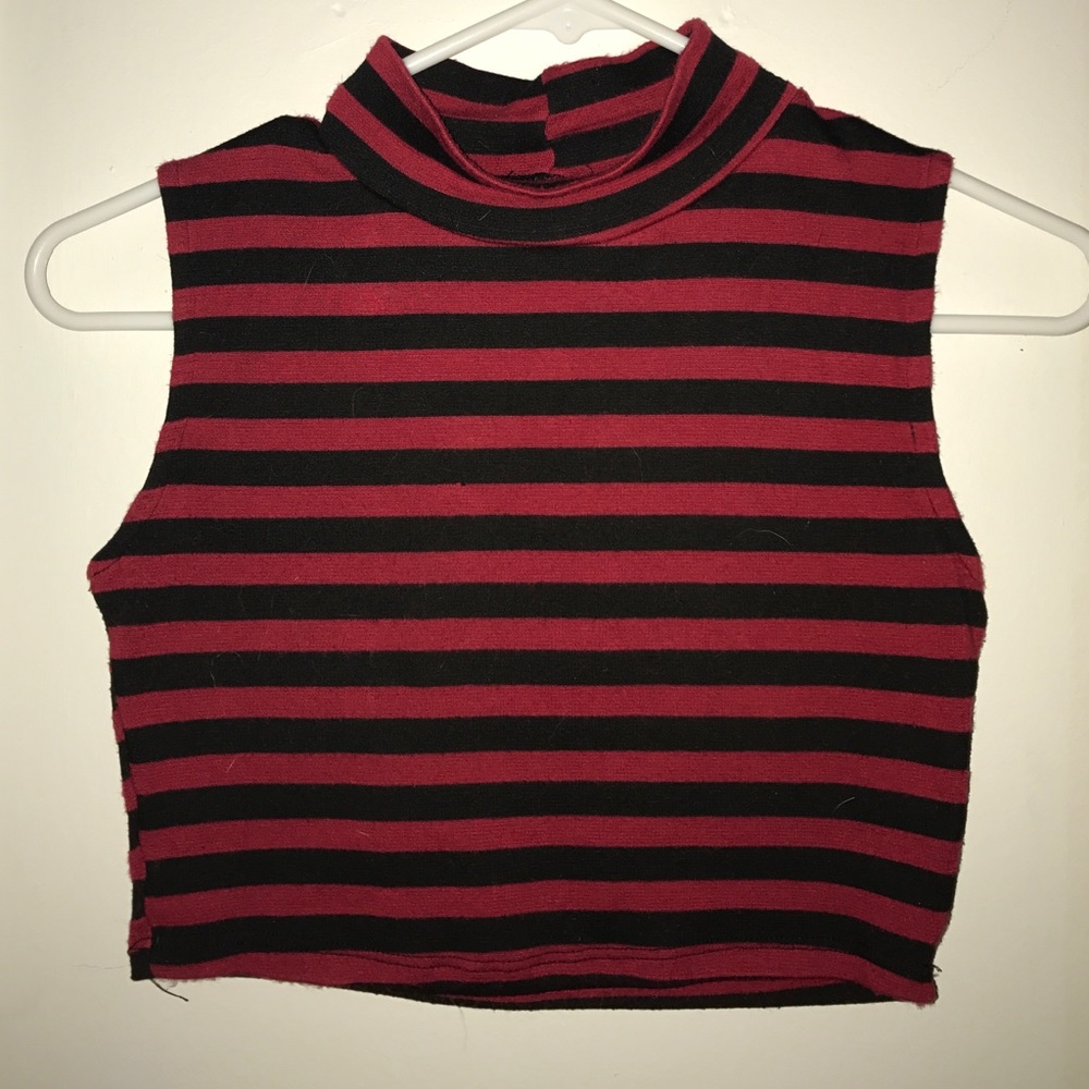 Striped open back crop top