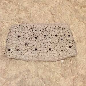 white sparkly knit headband
