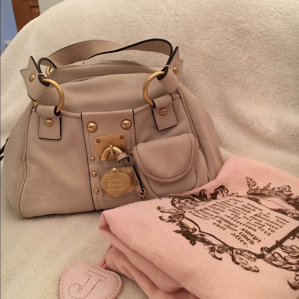 Authentic Juicy Couture Beige Leather Satchel