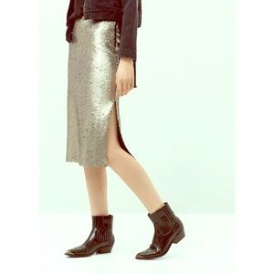 Mango sequin side slit skirt
