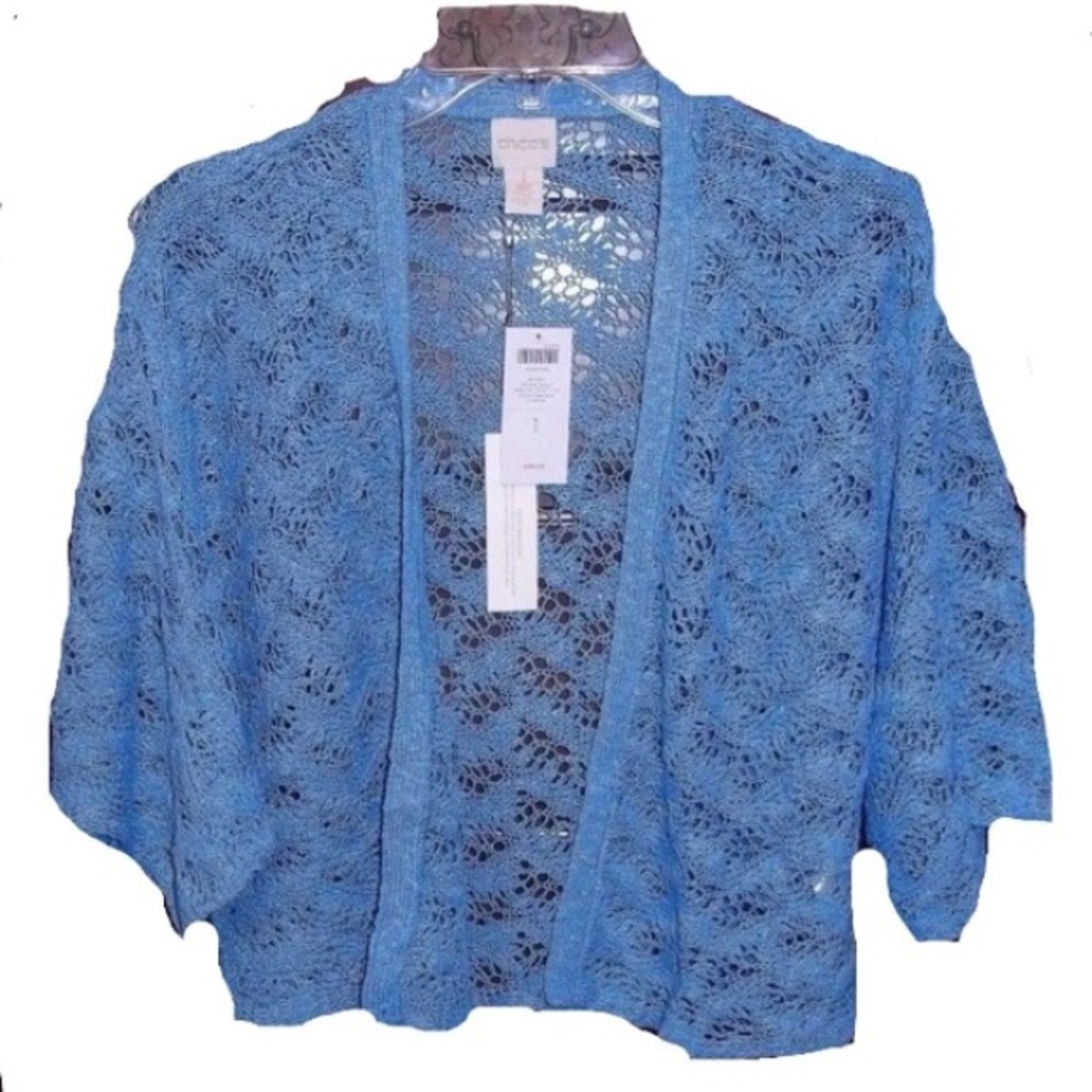 Chico's Patrice Shrug Open Knit sz M sz L NWT