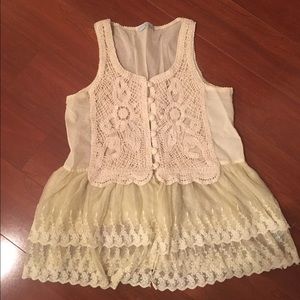 Adorable Crochet and Lace Tank
