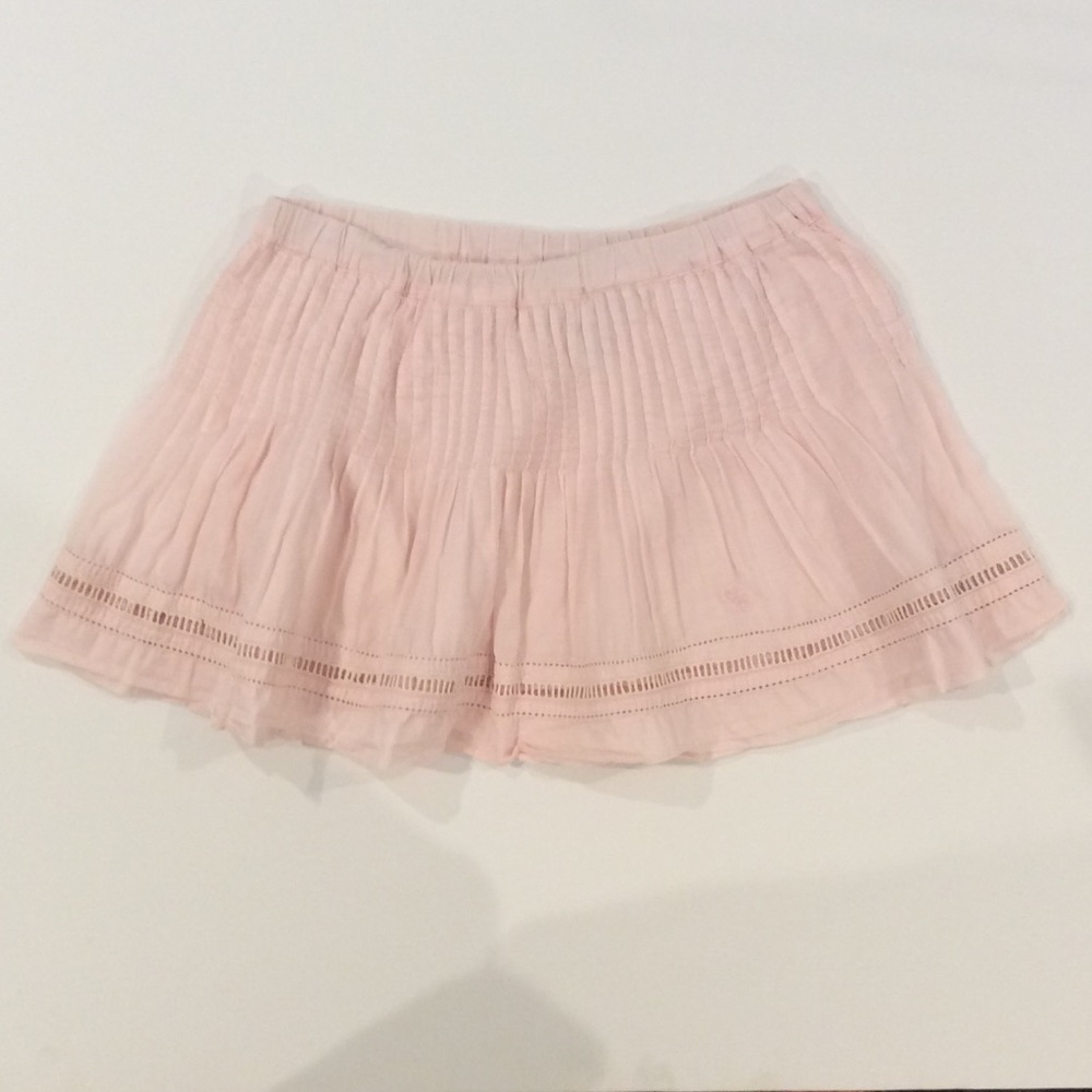 Abercrombie pink pleated cotton miniskirt