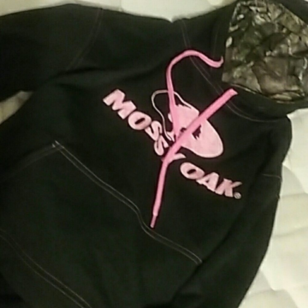 Mossy oak hoodie camo/pink/black 100% polyester