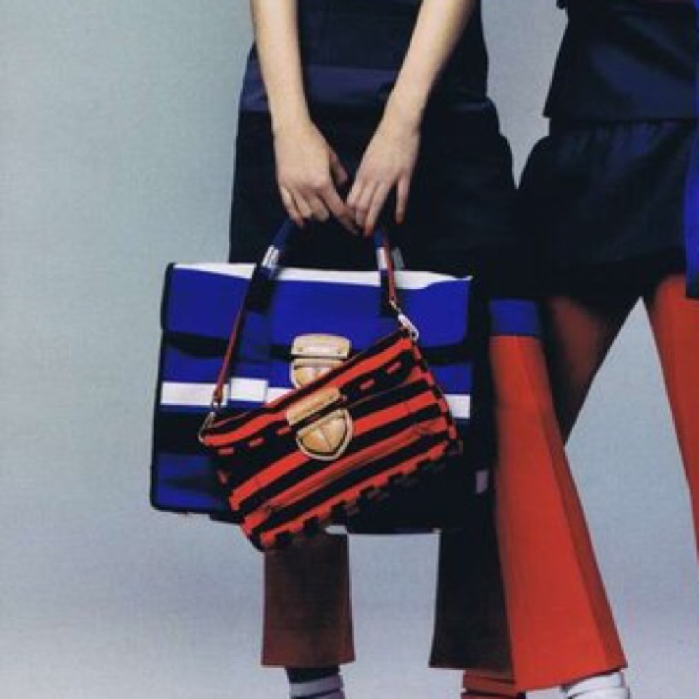 Prada large canvas striped tote - Picture 2 of 3