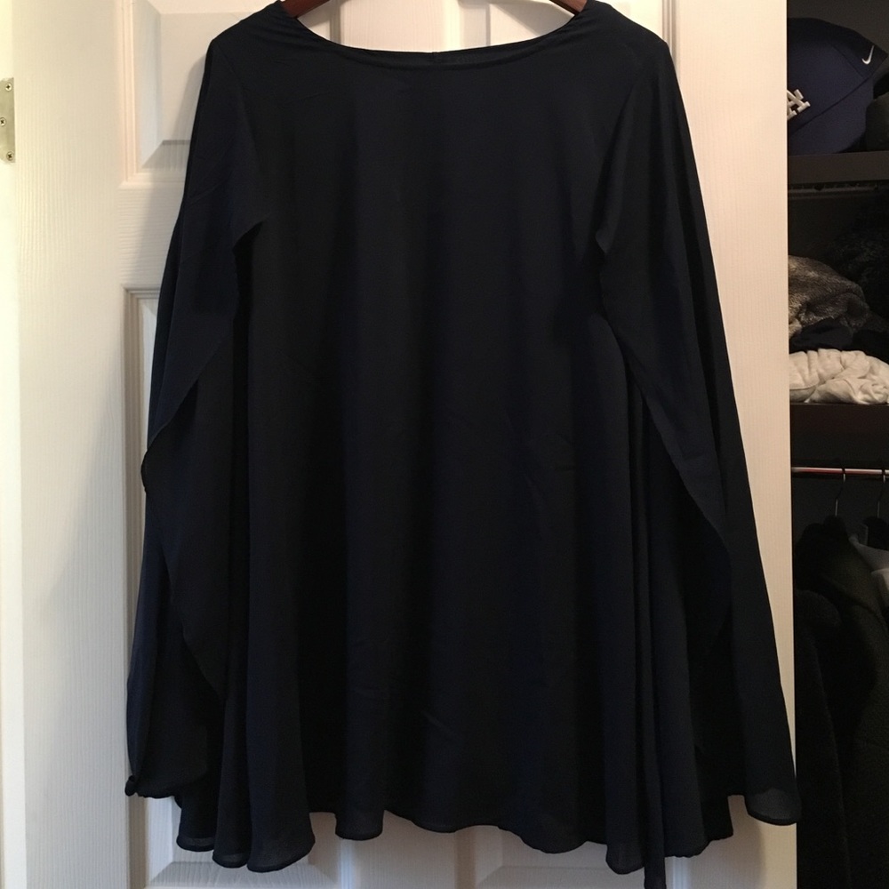 Dark Navy Cape/Poncho Dress Combo